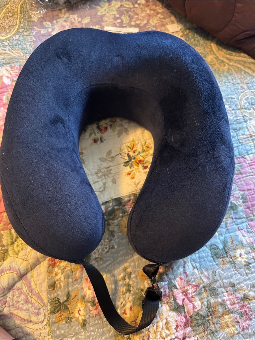 Plush Navy Travel Neck Pillow